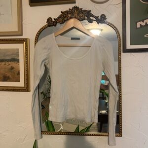 brandy melville long sleeve white scoop neck tee